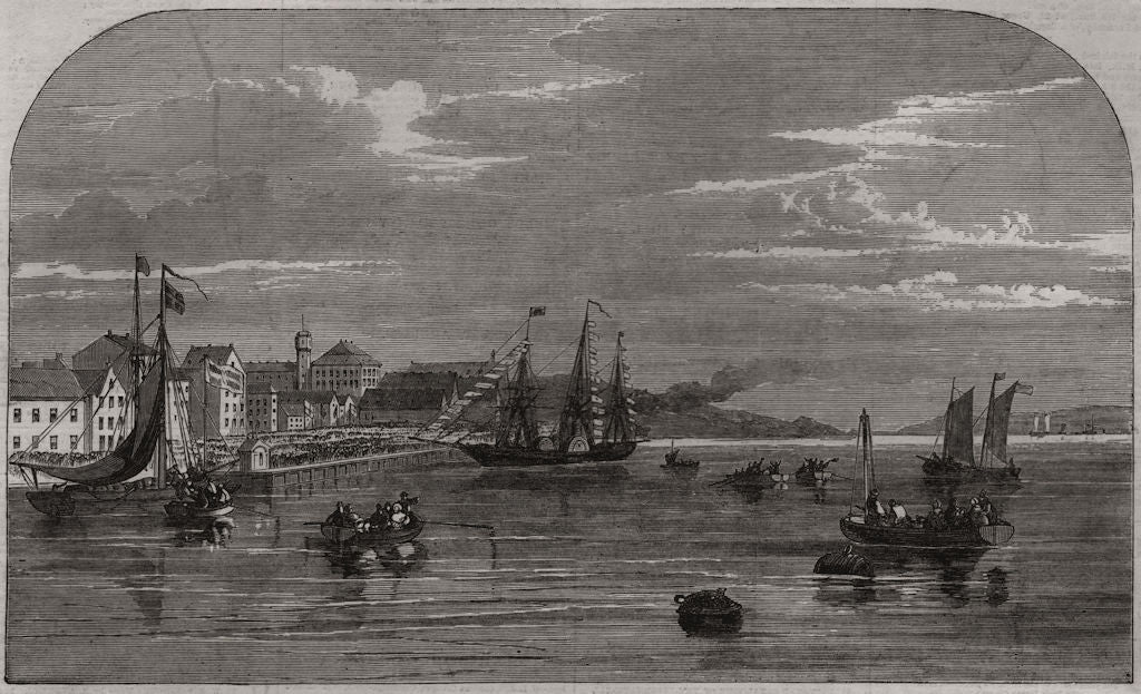 Princess Alexandra. Royal Steam-Yacht Sleswig at Kiel, in Holstein 1863 print